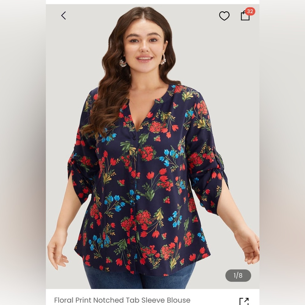 2X floral blouse NWT